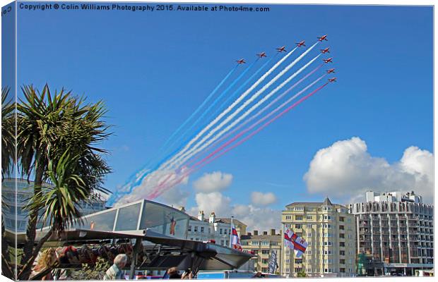   Red Arrows Eastbourne 2 Canvas Print by Colin Williams Photography
