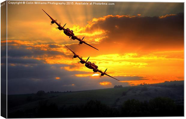  The Two Lancasters at Sunset 1 Canvas Print by Colin Williams Photography