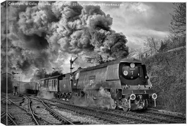  West Country Class Wadebridge Departs BW Canvas Print by Colin Williams Photography