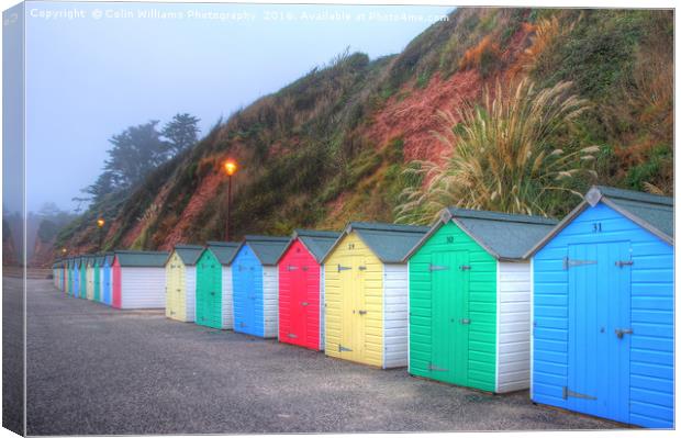 Beach huts in the Mist Canvas Print by Colin Williams Photography