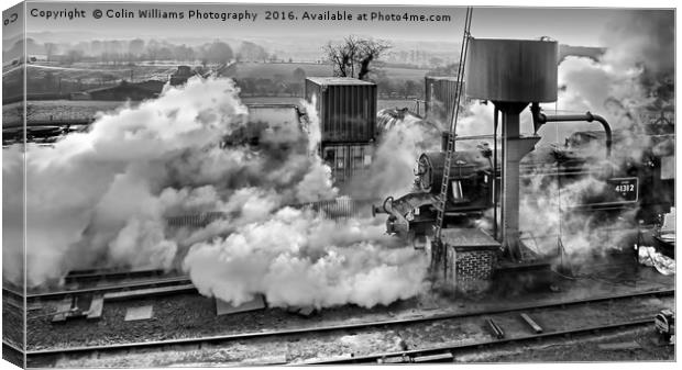 41312 Raises Steam 2 BW Canvas Print by Colin Williams Photography