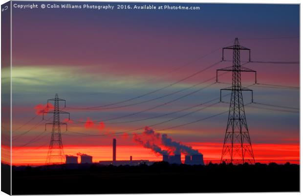 Sunrise over Drax, Yorkshire 1 Canvas Print by Colin Williams Photography