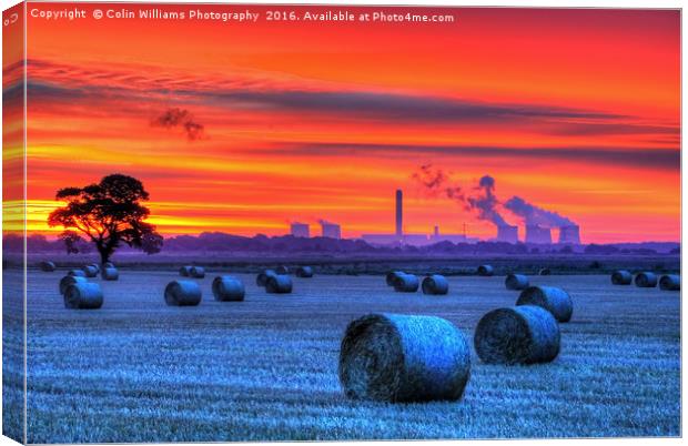 Sunrise over Drax, Yorkshire 2 Canvas Print by Colin Williams Photography
