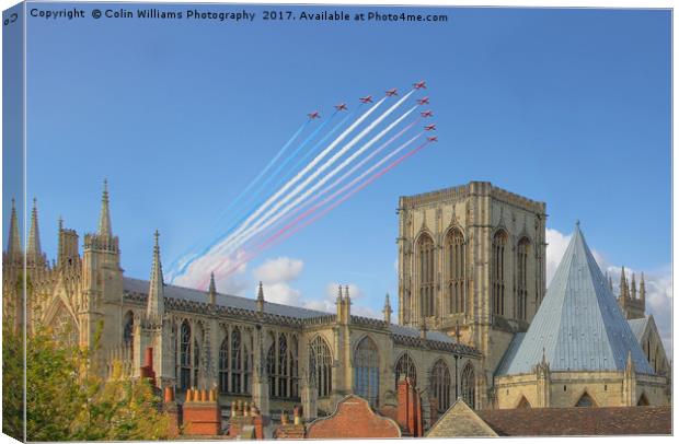 The Red Arrows over York Minster Canvas Print by Colin Williams Photography