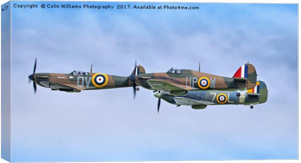 Spitfire and Hurricane Flypast Canvas Print by Colin Williams Photography