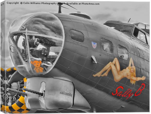 Memphis Belle Known as Sally B - 2 Canvas Print by Colin Williams Photography