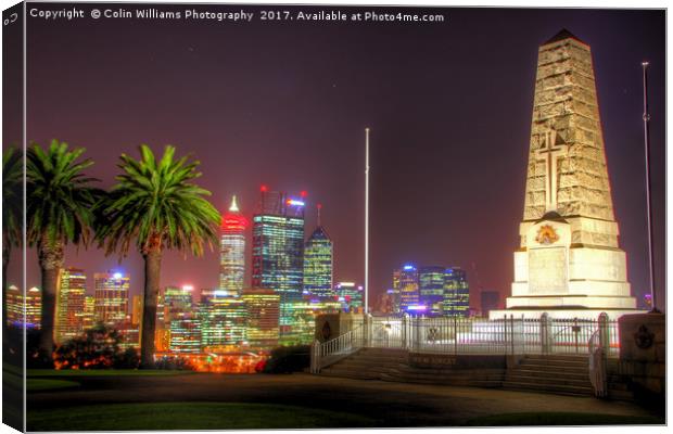 The City Of Perth WA At Night - 4 Canvas Print by Colin Williams Photography