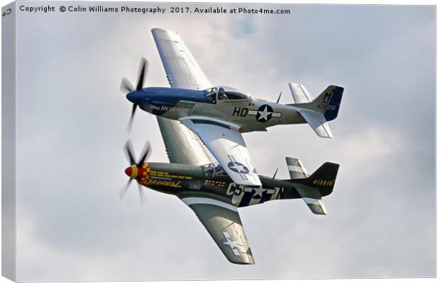 Mustang Flypast  - Duxford 1 Canvas Print by Colin Williams Photography