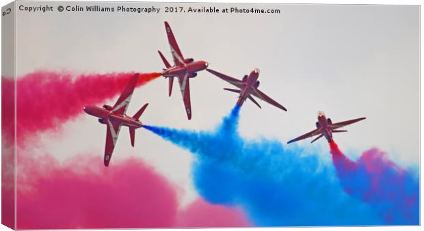 The Red Arrows At Flying Legends 4 Canvas Print by Colin Williams Photography
