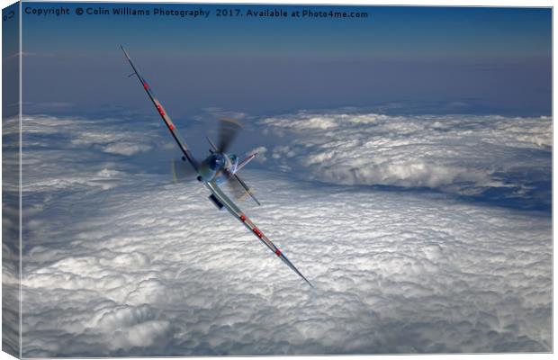 Spitfire in the Clouds 2 Canvas Print by Colin Williams Photography