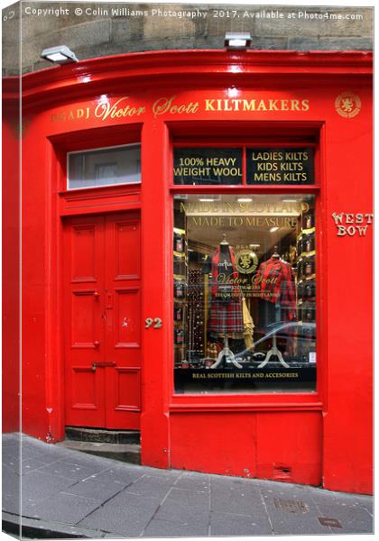 Kiltmakers - Edinburgh Canvas Print by Colin Williams Photography