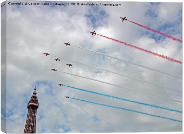 The Red Arrows Arrive At Blackpool 2017 Canvas Print by Colin Williams Photography
