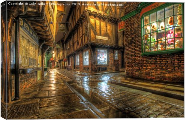 The Shambles At Night 2 Canvas Print by Colin Williams Photography