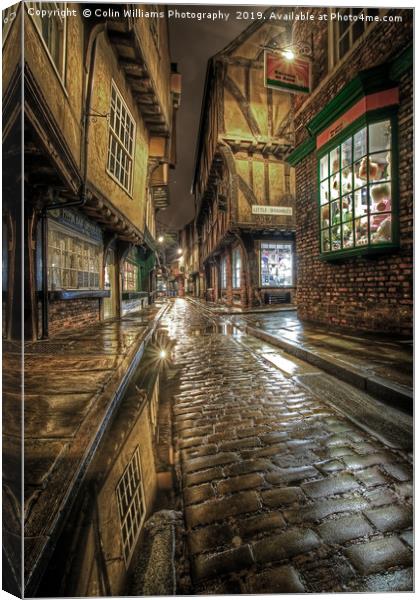 The Shambles in the Rain 2 Canvas Print by Colin Williams Photography