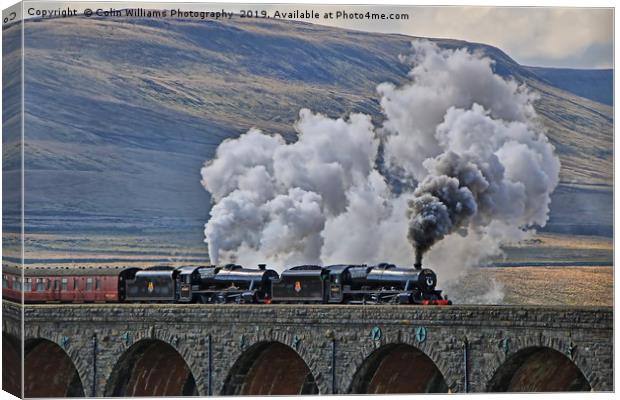 Steam Over The Ribblhead Viaduct - 4 Canvas Print by Colin Williams Photography