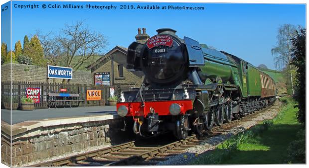 The Flying Scotsman At Oakworth Station 1 Canvas Print by Colin Williams Photography