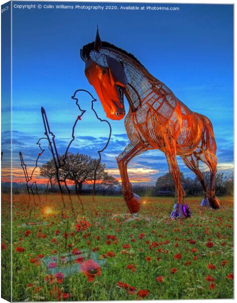 The Featherstone War Horse and A Ghostly Field of  Canvas Print by Colin Williams Photography