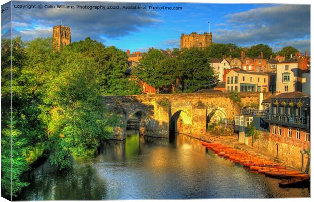 Durham with A Golden Glow Canvas Print by Colin Williams Photography