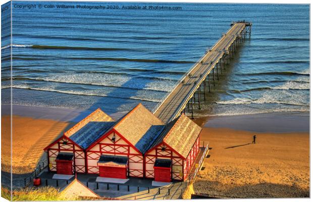 Early Morning Shadows At Saltburn Pier Canvas Print by Colin Williams Photography