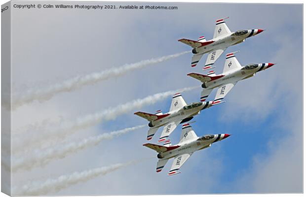 USAF Thunderbirds - 2  The Diamond  Pass Canvas Print by Colin Williams Photography