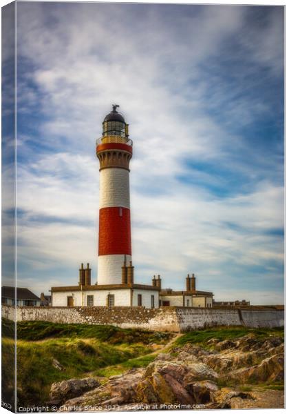 Buchanness Lighthouse Canvas Print by Charles Bruce