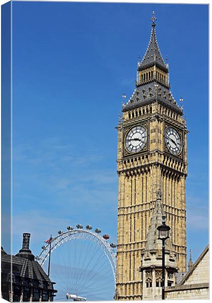 Big Ben and London Eye Canvas Print by Tony Murtagh