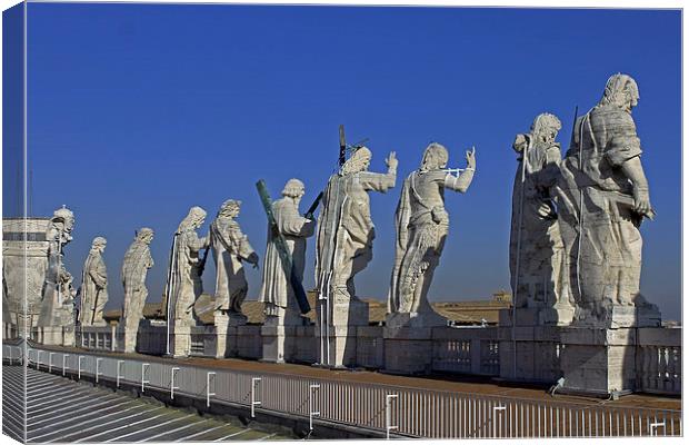 Statues on Facade of St Peters Canvas Print by Tony Murtagh