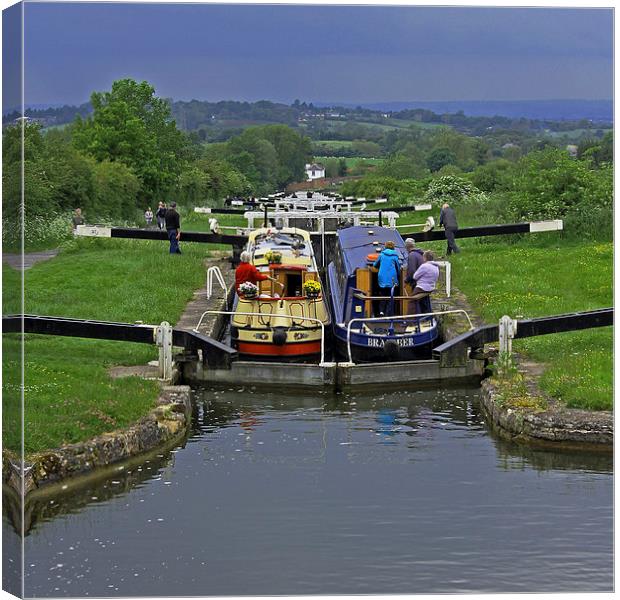 Descending Caen Hill Locks Canvas Print by Tony Murtagh