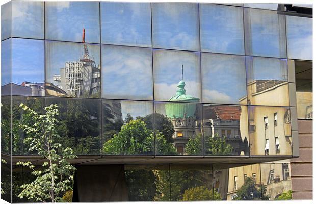 Reflections on Belgrade Canvas Print by Tony Murtagh