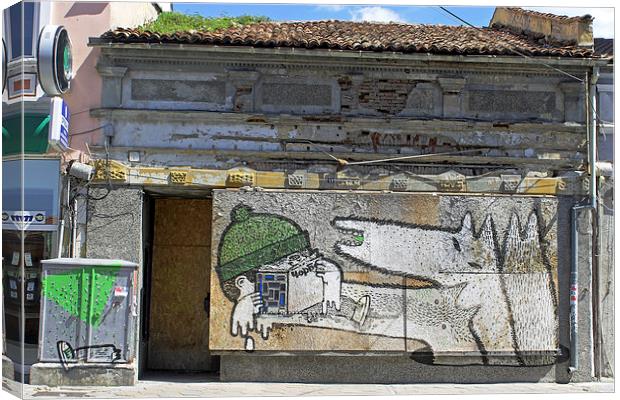 Graffiti in Veliko Tarnovo  Canvas Print by Tony Murtagh