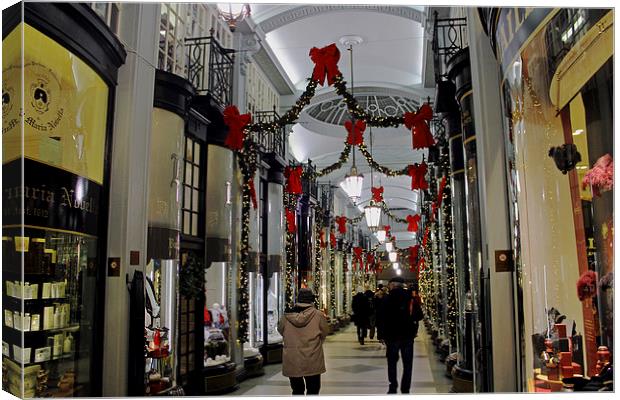 Piccadilly Arcade Christmas Decorations  Canvas Print by Tony Murtagh