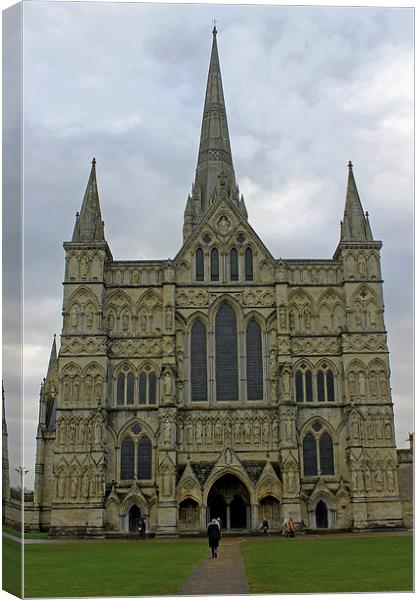 Salisbury Cathedral West Front Canvas Print by Tony Murtagh
