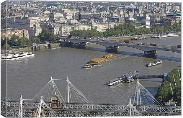  Waterloo Bridge from London Eye  Canvas Print by Tony Murtagh