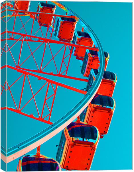 Brighton Eye Blue / Orange Canvas Print by laura@ Artfunk