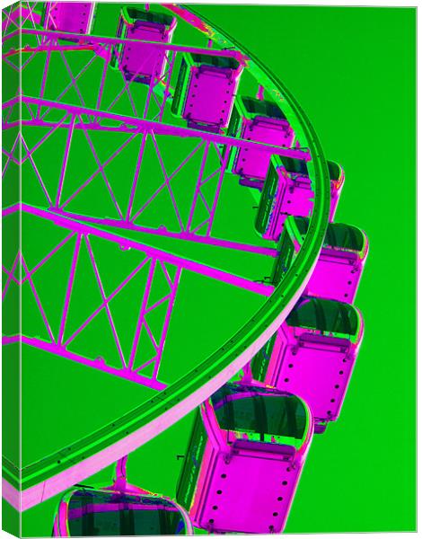 Brighton Eye Green / Purple Canvas Print by laura@ Artfunk