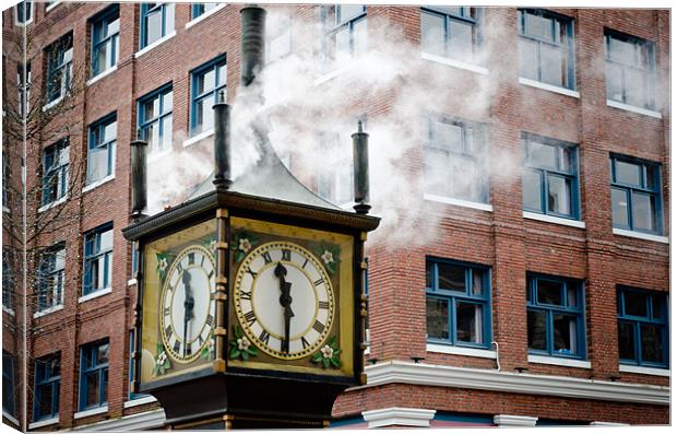 STEAM CLOCK gastown vancouver bc canada Canvas Print by Andy Smy