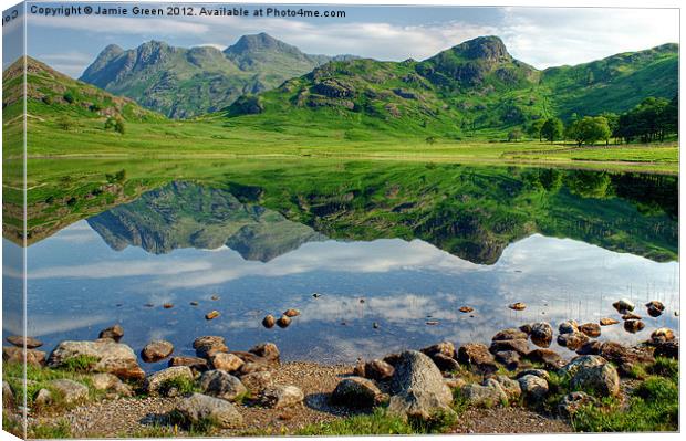 Reflections In A Tarn Canvas Print by Jamie Green