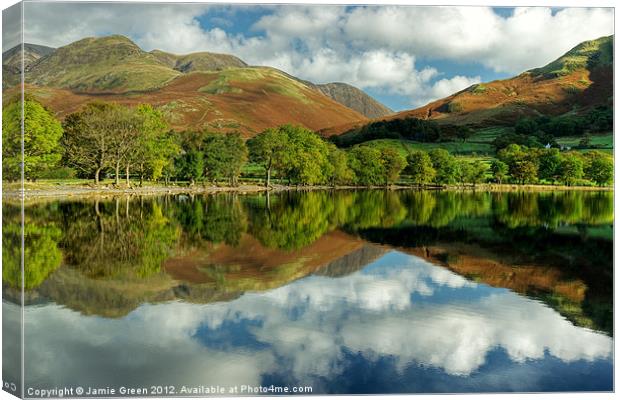 Buttermere In October Canvas Print by Jamie Green