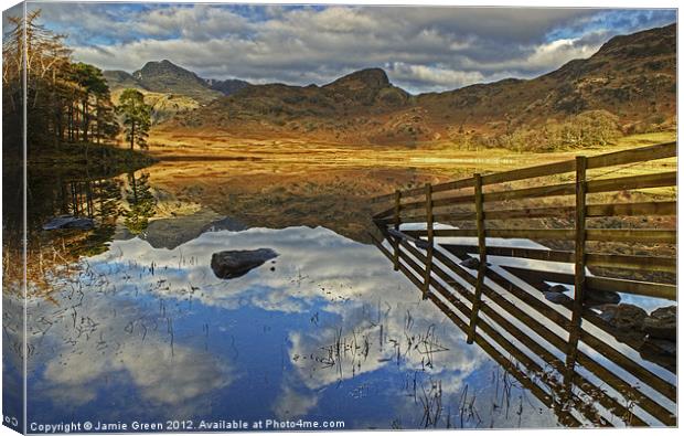 Blea Tarn Reflections Canvas Print by Jamie Green