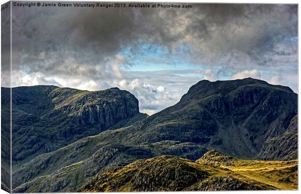 Scafell and Scafell Pike Canvas Print by Jamie Green