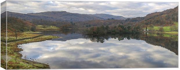 Rydal Water Panorama Canvas Print by Jamie Green