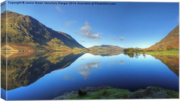 Crummock Water Panorama Canvas Print by Jamie Green
