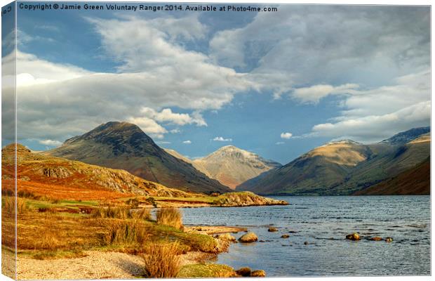 Wastwater In January Canvas Print by Jamie Green