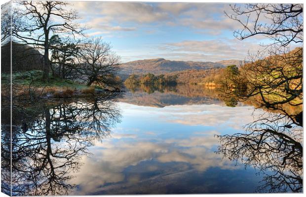Rydal Water Reflections Canvas Print by Jamie Green
