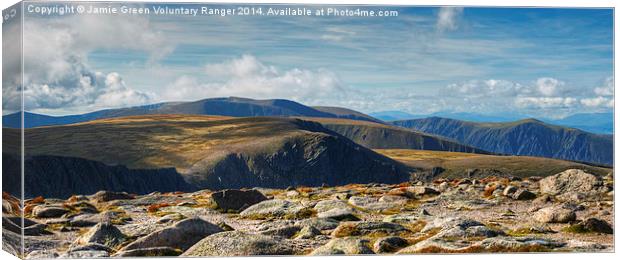  The View West From Cairngorm Canvas Print by Jamie Green