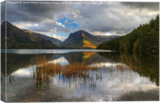 Last Light At Buttermere  Canvas Print by Jamie Green