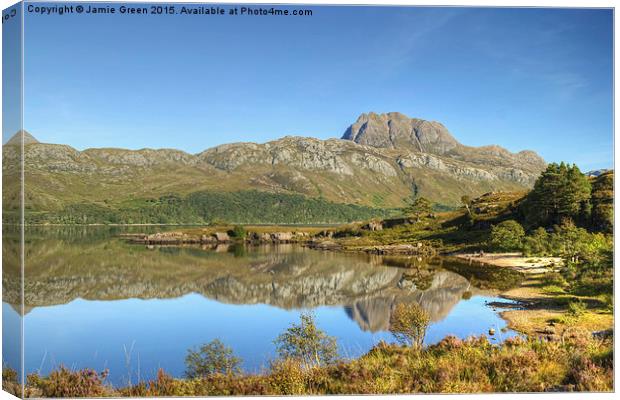  Slioch and Loch Maree Canvas Print by Jamie Green