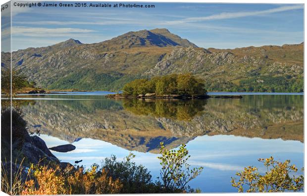  Loch Maree Reflections Canvas Print by Jamie Green