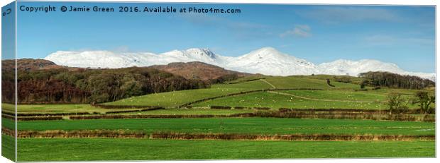 The Coniston Fells in Winter Canvas Print by Jamie Green