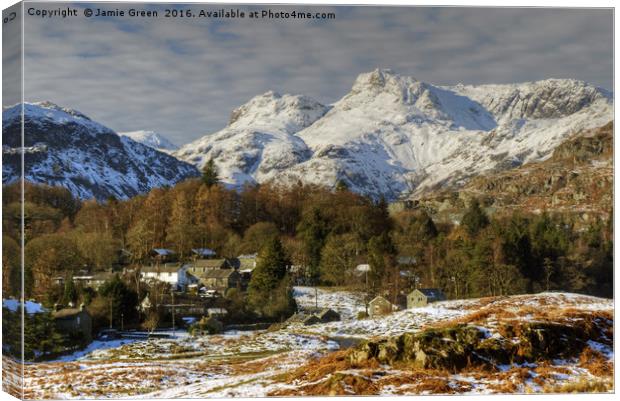 Elterwater Village Canvas Print by Jamie Green